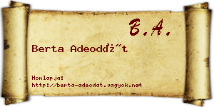 Berta Adeodát névjegykártya